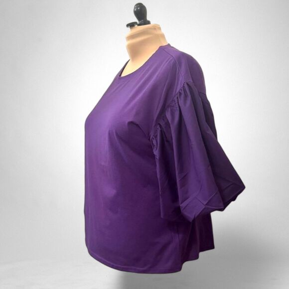 ODDI Purple Bubble Sleeve Top, NWT! Size 2XL - Picture 3 of 9